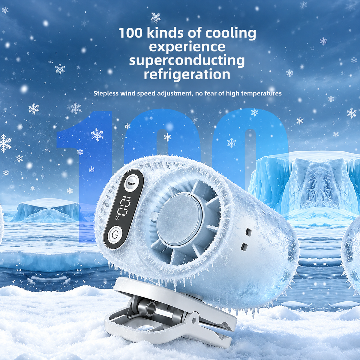 Handheld Waist Mounted Fan – مروحة محمولة قابلة للتعليق | Rechargeable Clip-On Cooling Fan with Digital Display