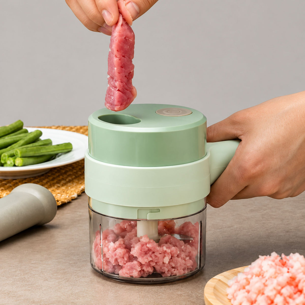 Wireless Mini Electric Food Chopper – فرامة طعام كهربائية لاسلكية | USB Rechargeable Chopper, Blender & Puree Maker