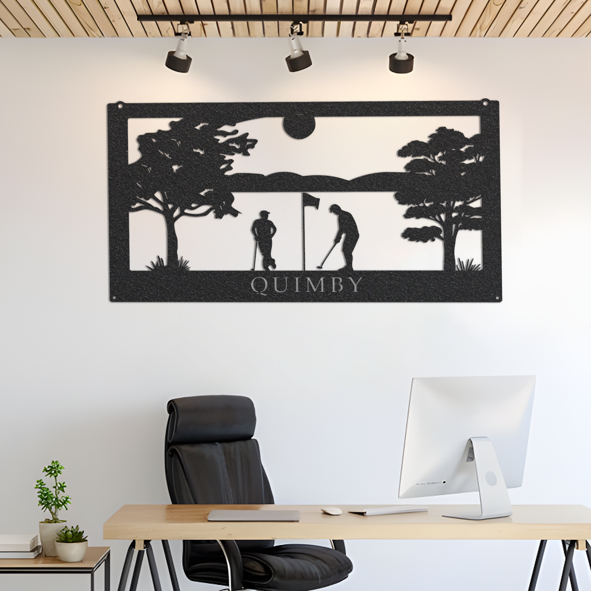 Metal GOLFING Sign ,Family GOLFING SCENE