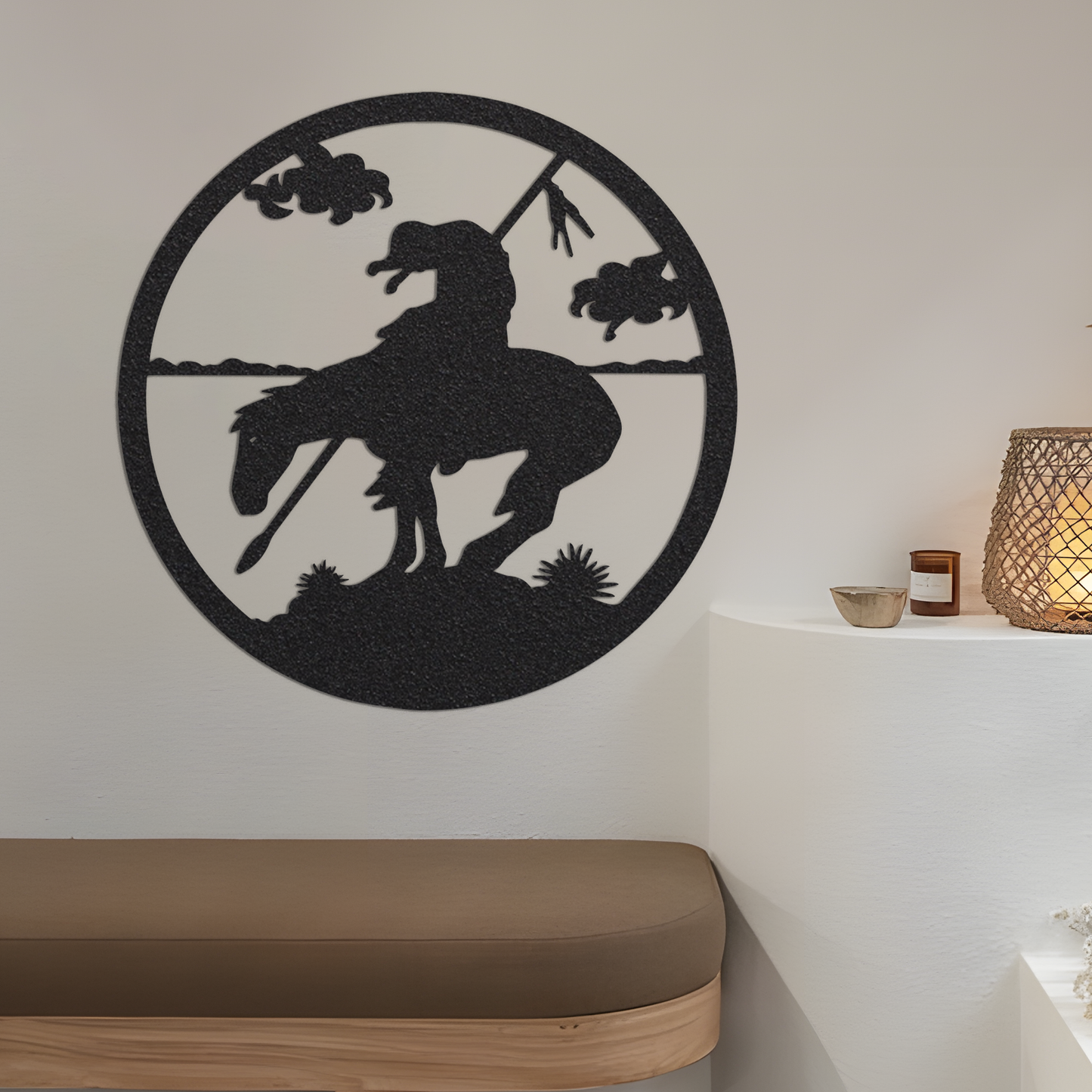 End of The Trail Dreamcatcher Metal Sign with Led Lights, Native American Decor, Southwest Metal Art, Feather Sign, Western Cowboy Gift