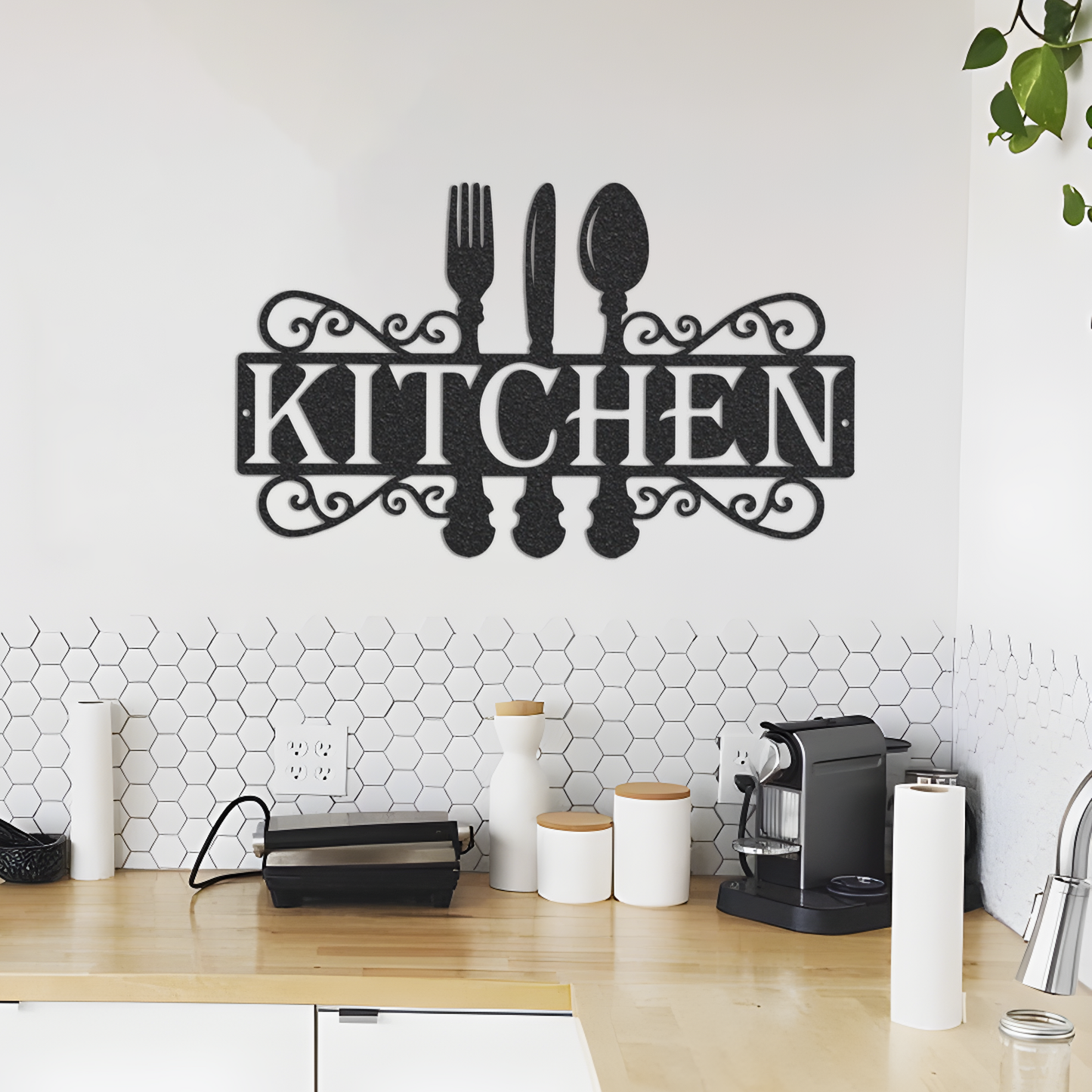 Handmade Kitchen Metal Sign Split Letter Monogram Wall Decor Rustic Farmhouse Metal Kitchen Cutout Word Decor Sign Wall Decor Home Decor