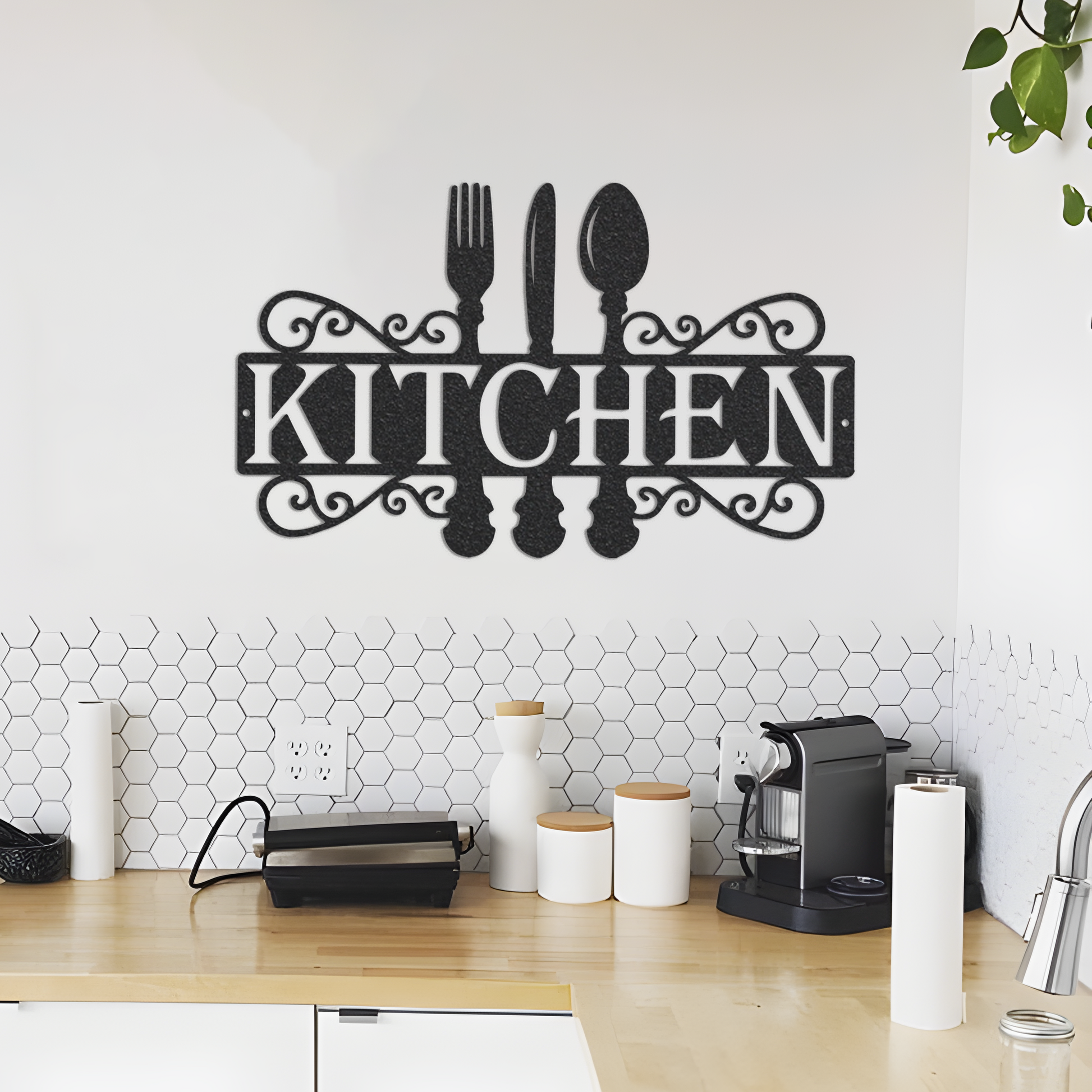 Handmade Kitchen Metal Sign Split Letter Monogram Wall Decor Rustic Farmhouse Metal Kitchen Cutout Word Decor Sign Wall Decor Home Decor