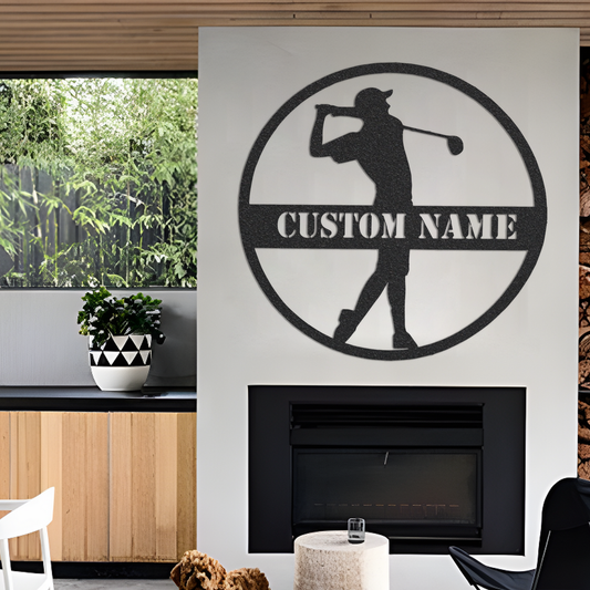Men's Golf Custom Monogram Metal Sign, Golf Mancave Sign, Personalized Metal Sign, Metal Name Sign, Sports,19th Hole Metal Sign,LED Sign