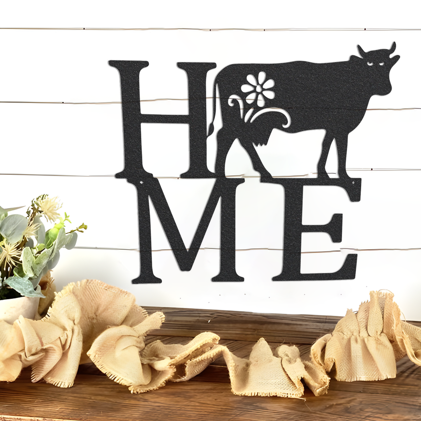 Home Cow Metal Sign, Cow Home Wall Decor, Cow Decor, Farmhouse Decor, Home Sign, Cow Sign, Farmhouse Wall Decor, Farmhouse Cow sign,