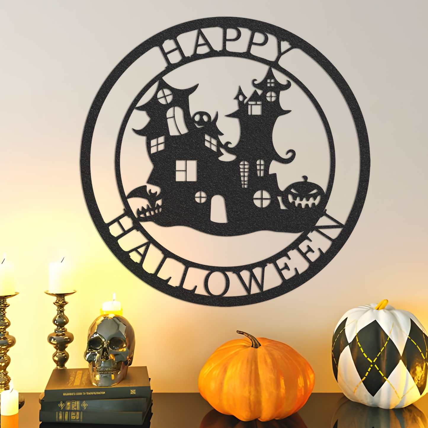 Haunted house, metal halloween sign, halloween party decoration welcome sign, metal wall art, outdoor and indoor, home decor or gift,gift