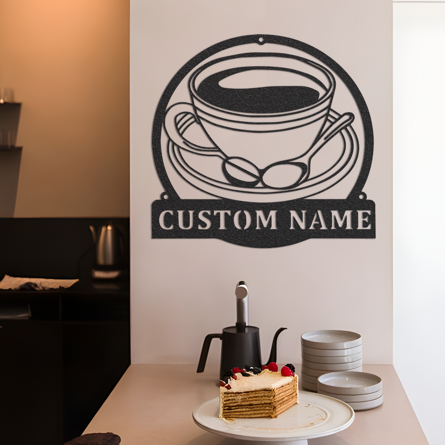 Personalized Coffee Bar Sign, Custom Metal Coffee Bar Sign, Coffee Decor, Custom Coffee Lover Decor, Kitchen Wall Decor