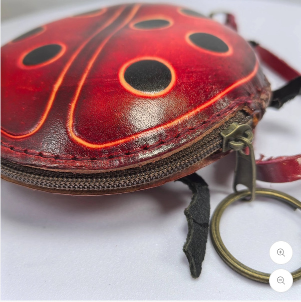 Ladybug Wristlet Leather Coin Purse Wallet