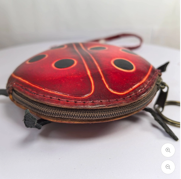 Ladybug Wristlet Leather Coin Purse Wallet