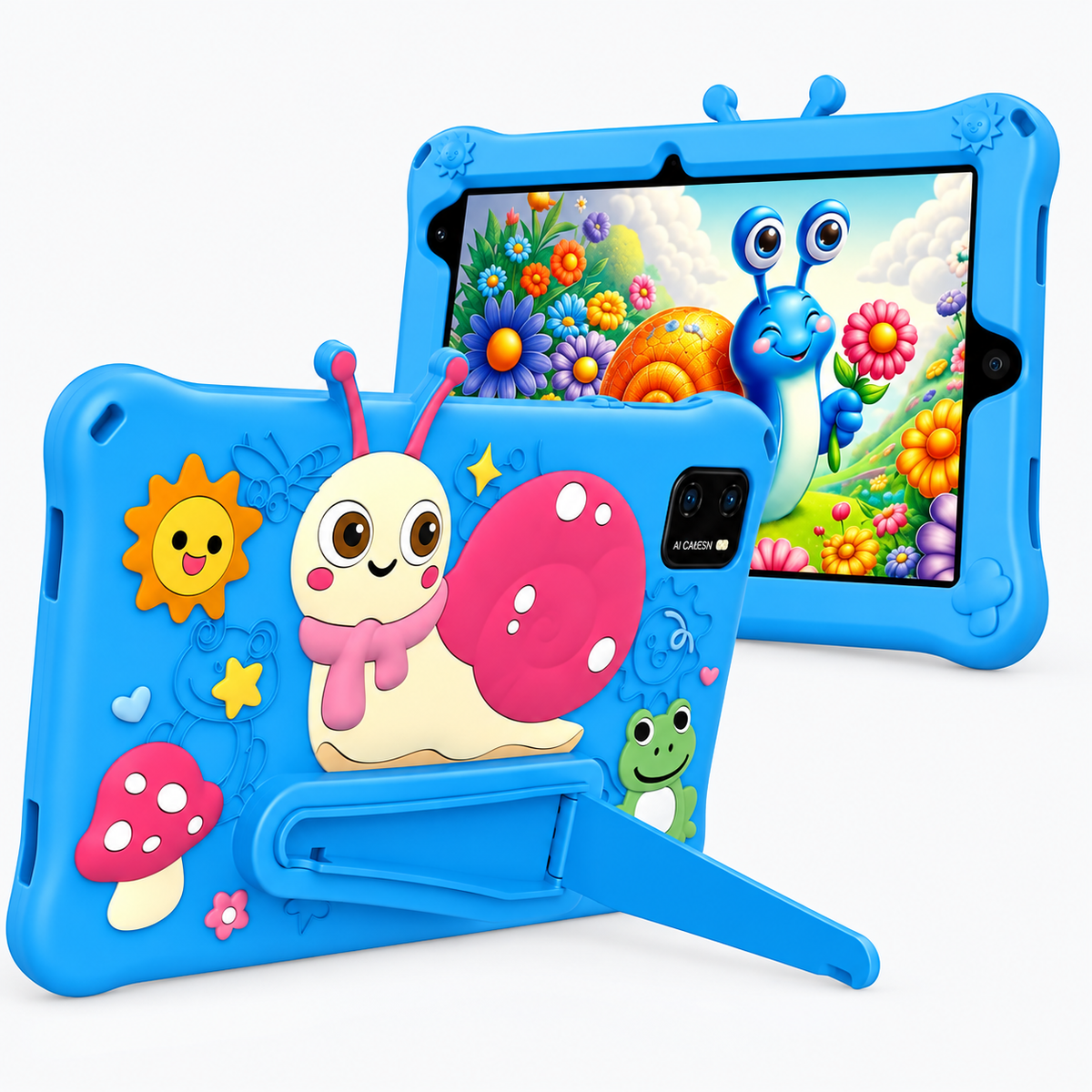 Modio Kids Tablet M750 – تابلت أطفال محمول | 7-Inch SIM-Enabled Tablet with Silicone Case & Dual Camera