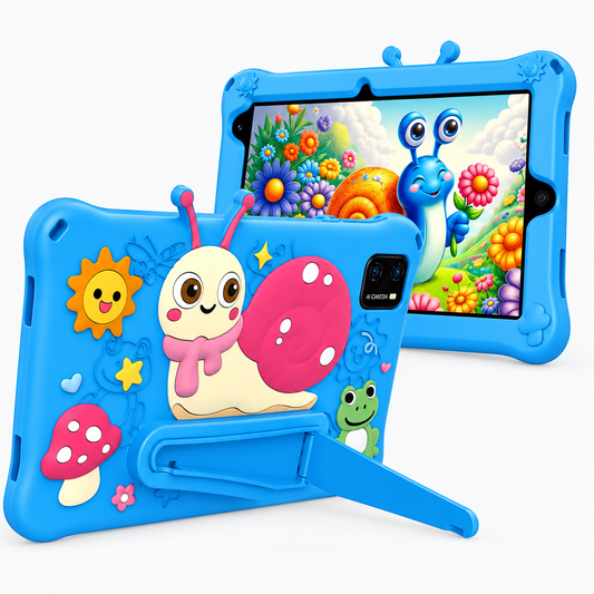 Modio Kids Tablet M750 – تابلت أطفال محمول | 7-Inch SIM-Enabled Tablet with Silicone Case & Dual Camera