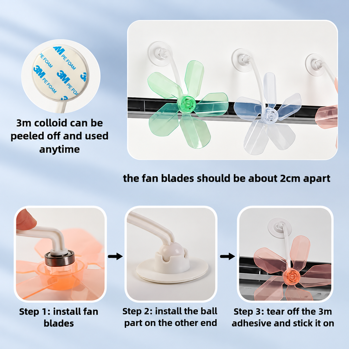 FENGJI Portable Clip-On Desk Fan – مروحة مكتبية بمشبك | 360° Quiet Cooling Fan, Model 790