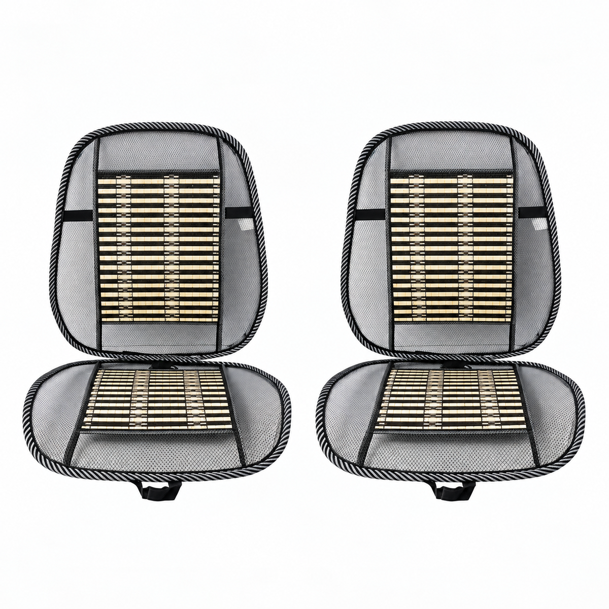 Ergonomic Mesh Cushion Set – وسادة دعم الظهر الشبكية | Breathable Bamboo Support Cushion for Office & Car Seats