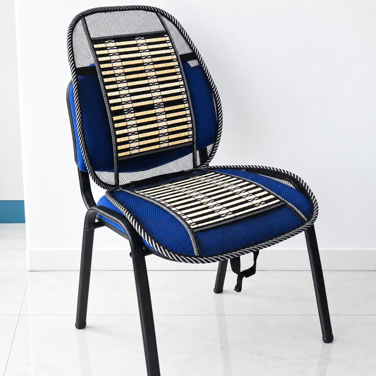 Ergonomic Mesh Cushion Set – وسادة دعم الظهر الشبكية | Breathable Bamboo Support Cushion for Office & Car Seats