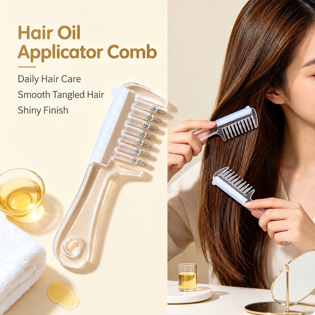 Crystal Scalp Liquid Comb – مشط سائل للعناية بفروة الرأس | Oil Dispensing Massage Comb for Hair Growth
