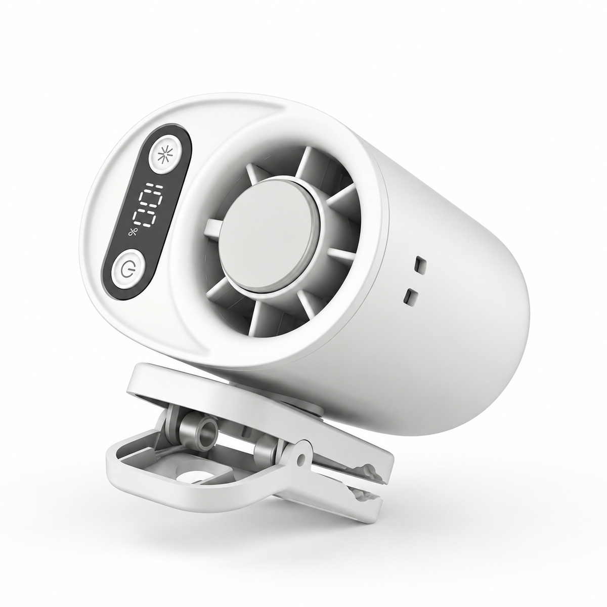 Handheld Waist Mounted Fan – مروحة محمولة قابلة للتعليق | Rechargeable Clip-On Cooling Fan with Digital Display