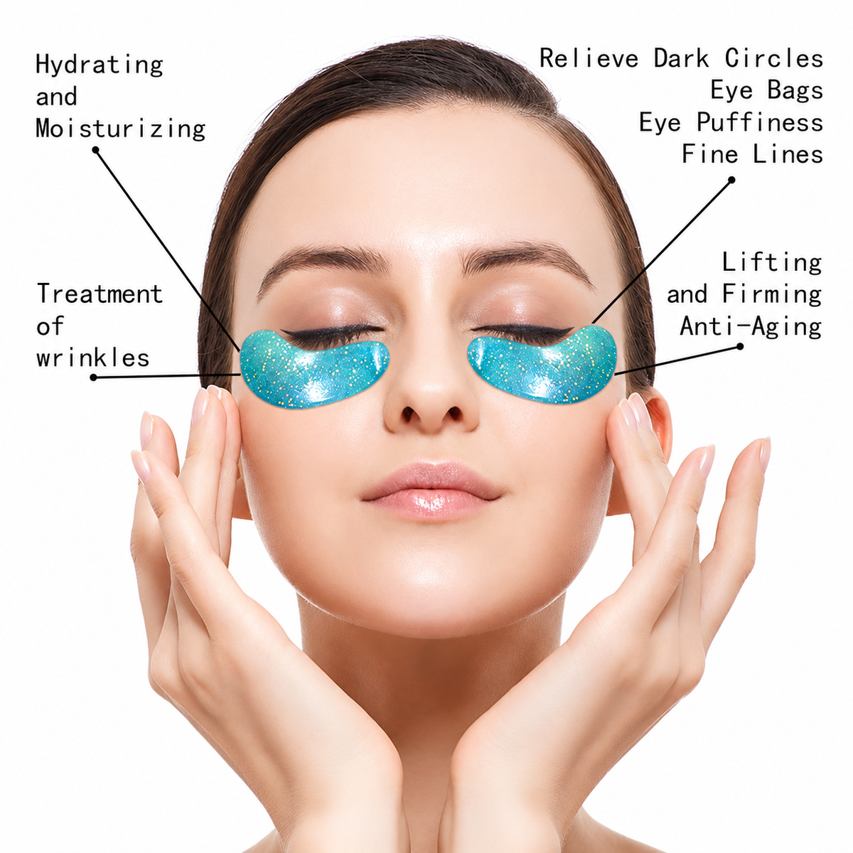 PUREDERM Glam Glitter Gel Under Eye Mask – ماسك تحت العين بالجل اللامع | Hydrating & Brightening Eye Patches