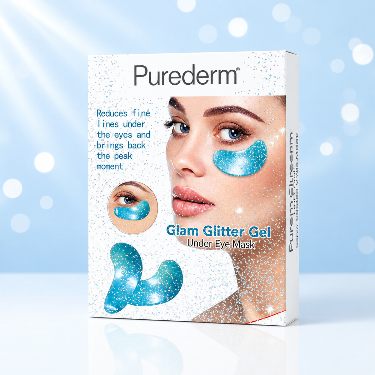 PUREDERM Glam Glitter Gel Under Eye Mask – ماسك تحت العين بالجل اللامع | Hydrating & Brightening Eye Patches