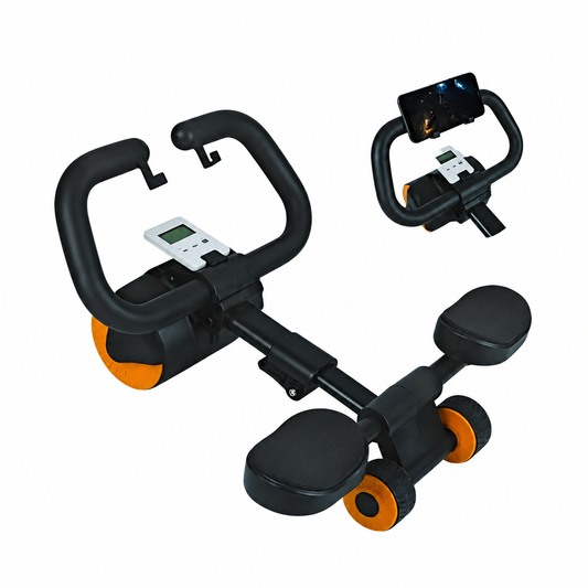 Abdomen Wheel with Mobile Holder – عجلة تمارين البطن مع حامل جوال | 3-Wheel Auto Rebound Ab Roller