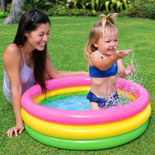 Intex Wet Set Collection Inflatable Pool – مسبح أطفال قابل للنفخ | Rainbow Kiddie Pool for Ages 2+