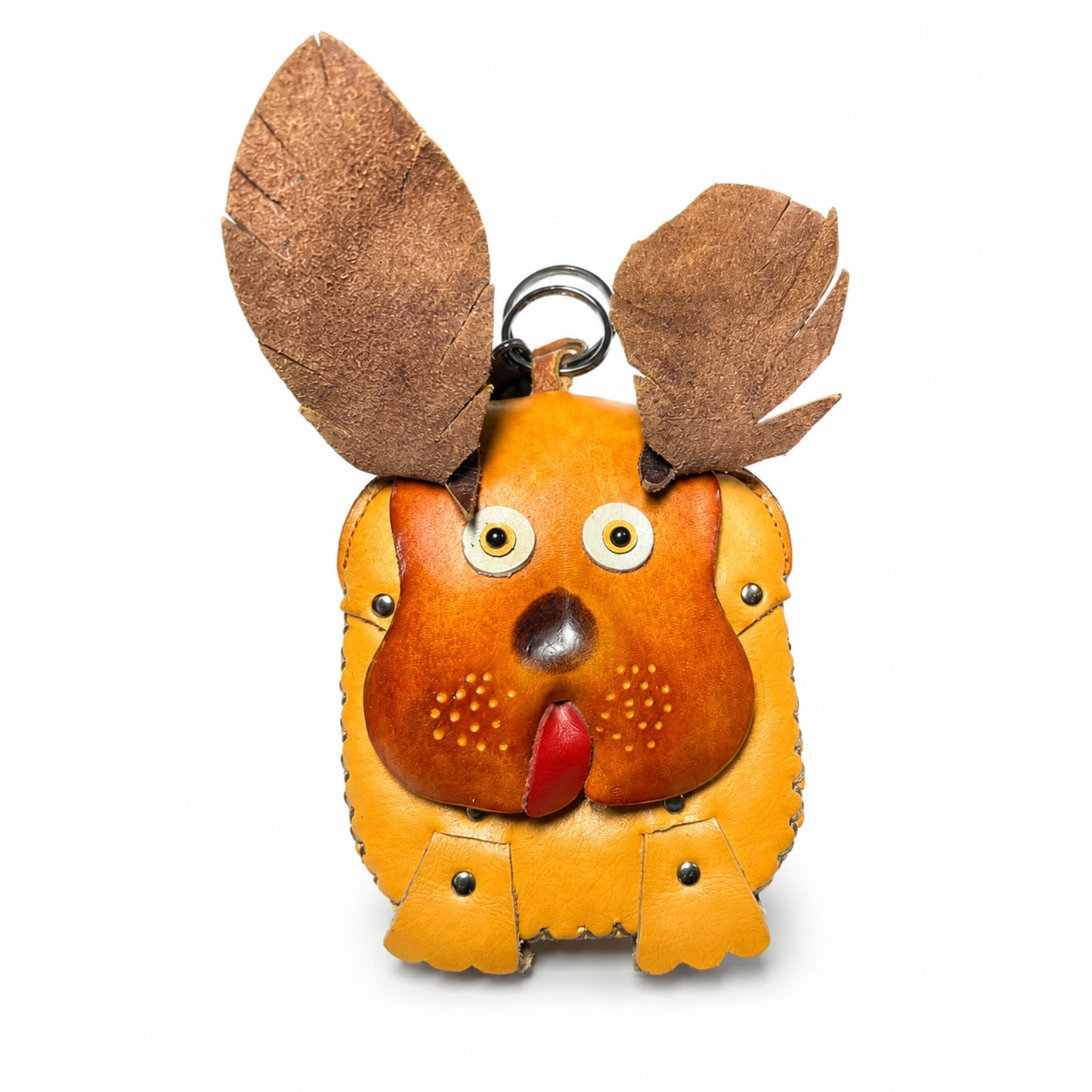 Coin Pouch for Kids – Brown Genuine Leather Handmade Puppy Design – Small