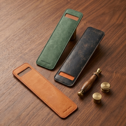 Handmade Leather Fountain Pen Case – Vintage First-Layer Cowhide Pen Sleeve