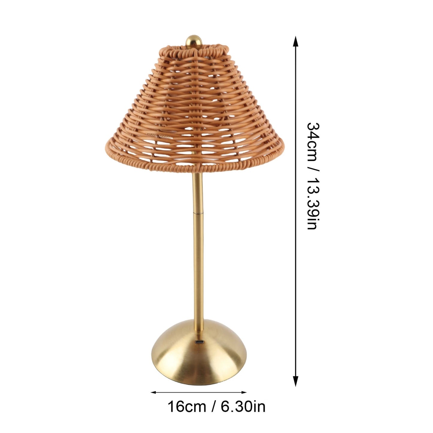 Rechargeable LED Bedside Lamp—Dimmable Eye-Care Reading Light, 600mAh Rattan Weave Design for Restaurant