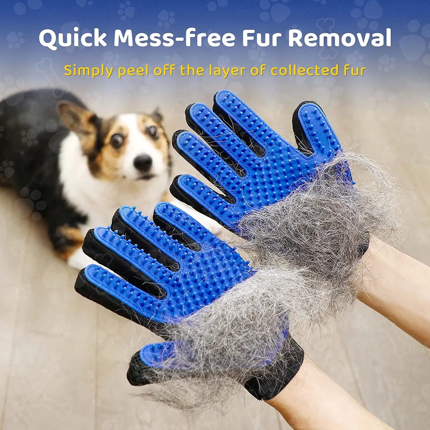 Pet Grooming Glove Gentle Efficient Pet Hair Remover