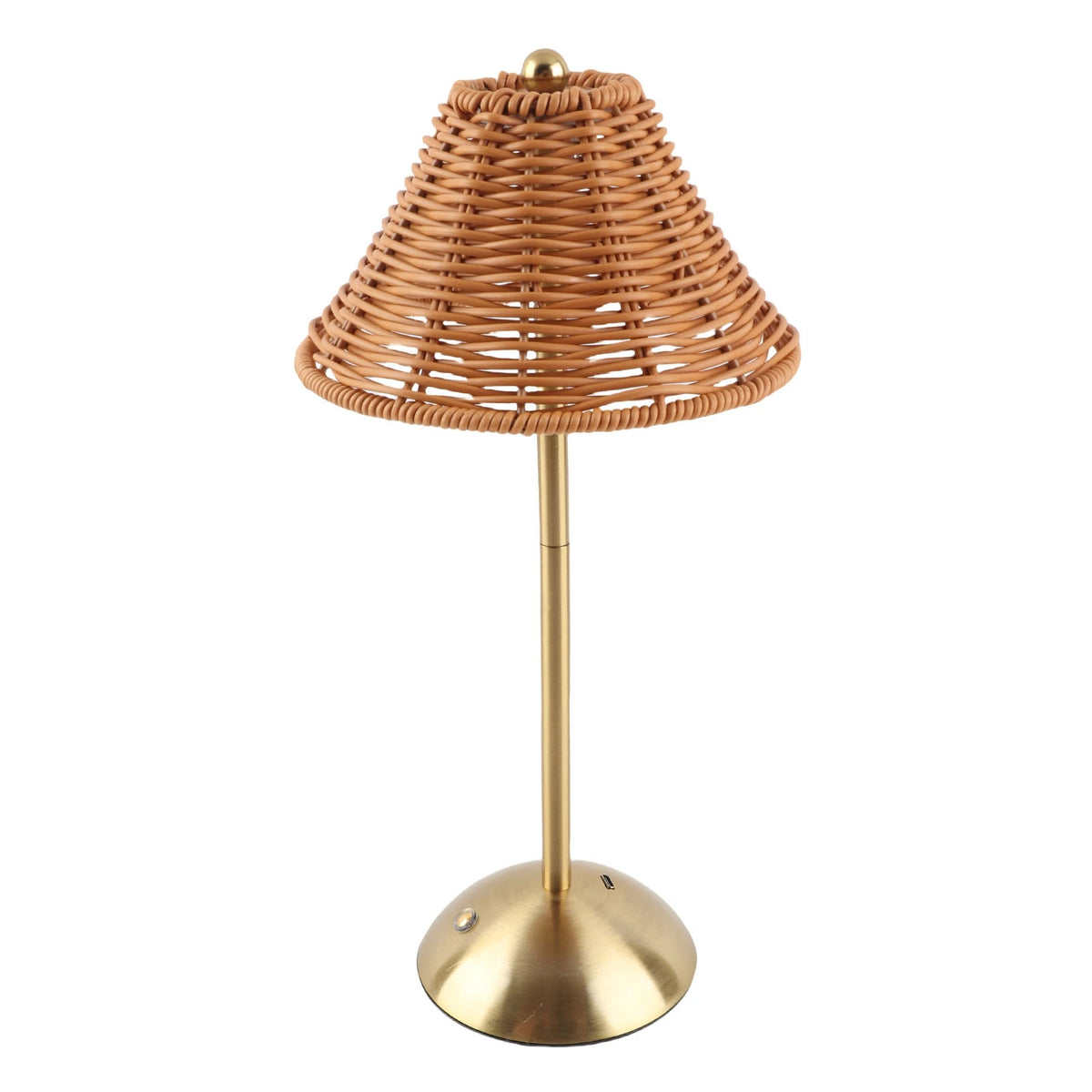 Rechargeable LED Bedside Lamp—Dimmable Eye-Care Reading Light, 600mAh Rattan Weave Design for Restaurant