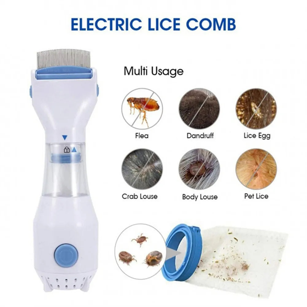 Electric Anti Lice Comb Pet Puppy Dog Cat Head Flea Removal