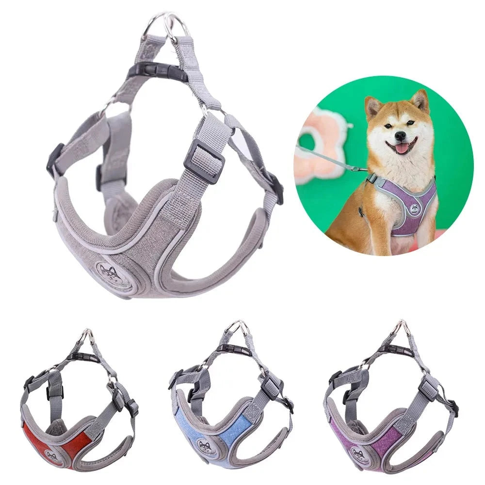 Dog Harnesses Leash Set Reflective Adjustable Dog Collar