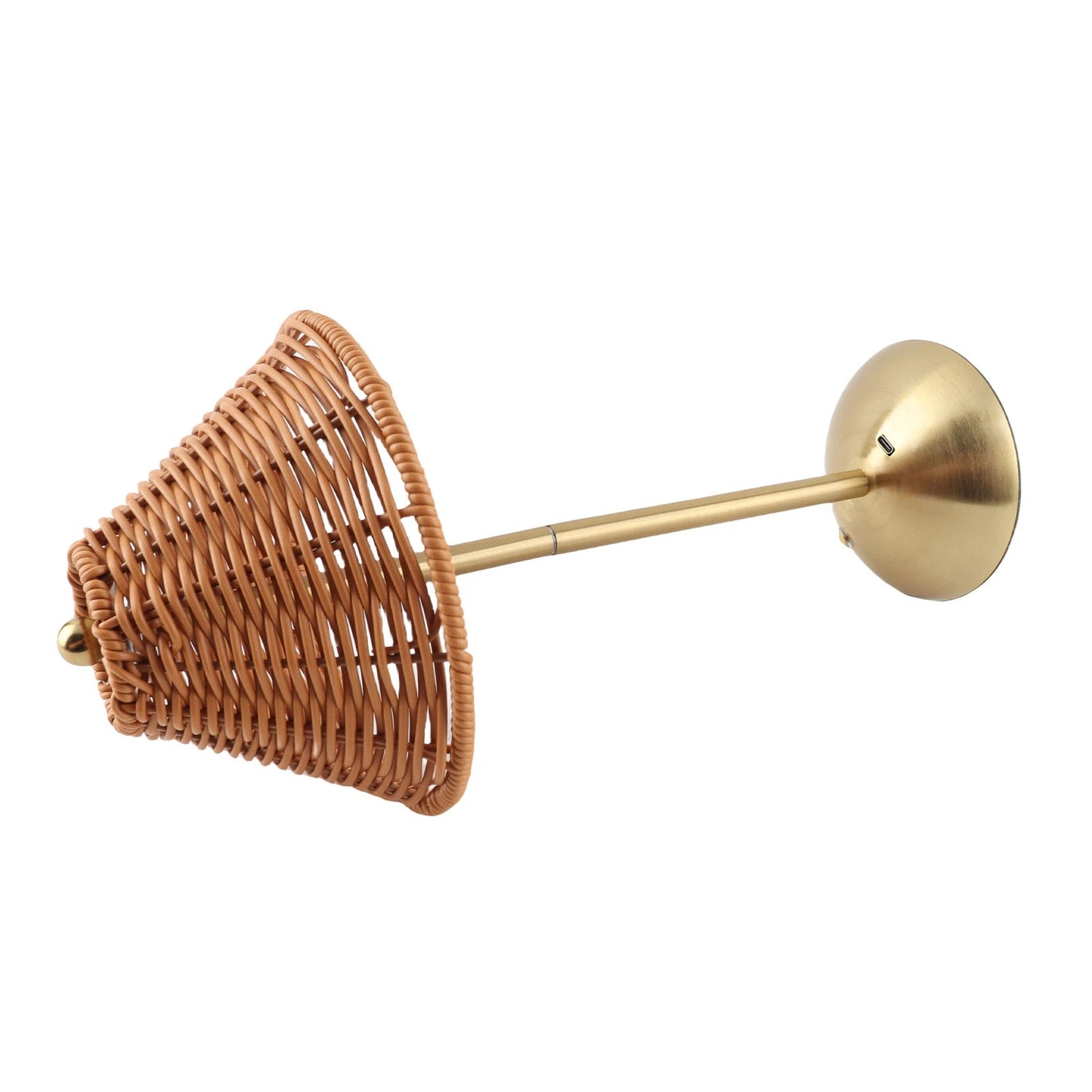 Rechargeable LED Bedside Lamp—Dimmable Eye-Care Reading Light, 600mAh Rattan Weave Design for Restaurant
