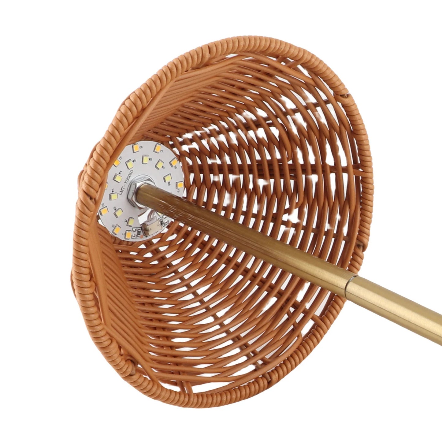 Rechargeable LED Bedside Lamp—Dimmable Eye-Care Reading Light, 600mAh Rattan Weave Design for Restaurant