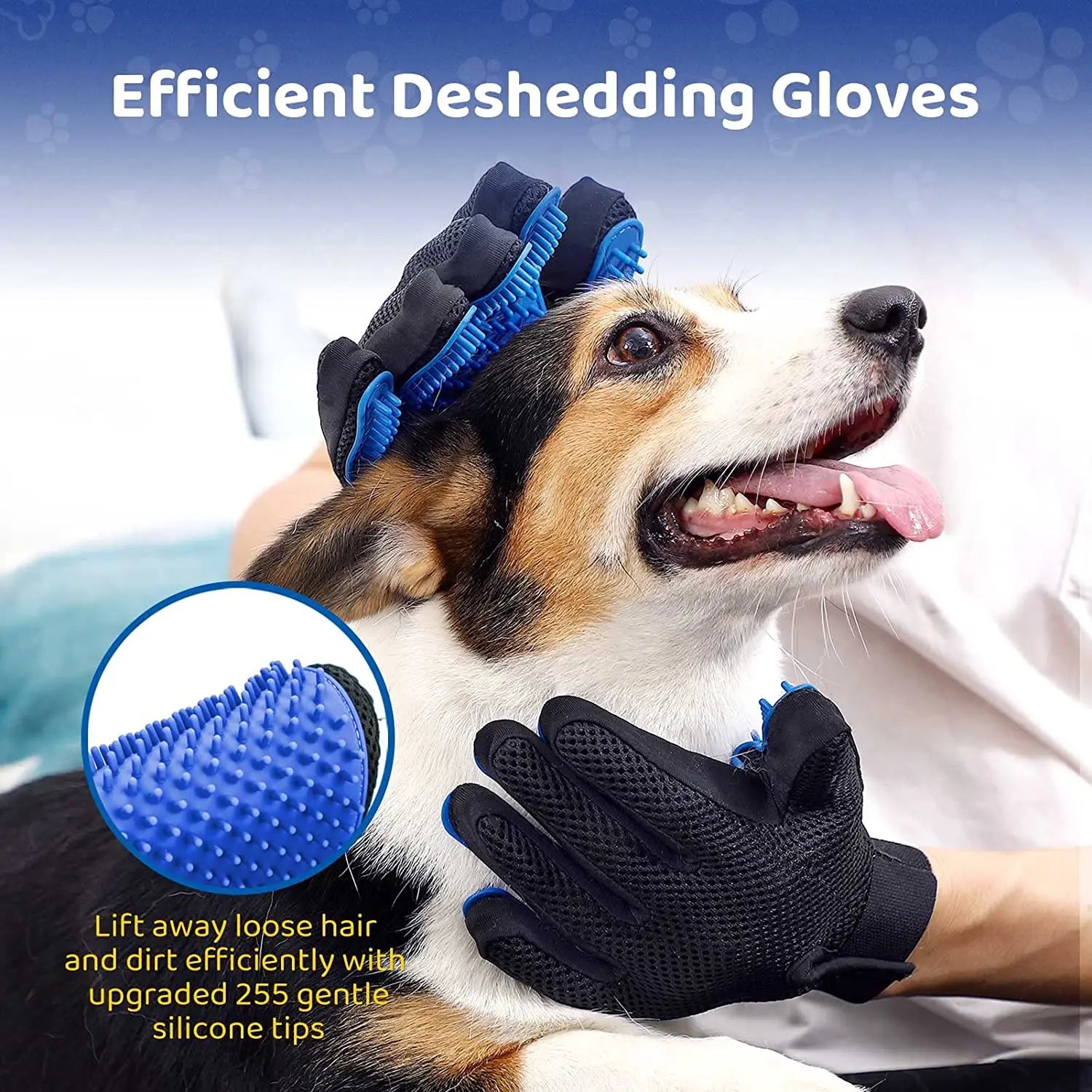 Pet Grooming Glove Gentle Efficient Pet Hair Remover