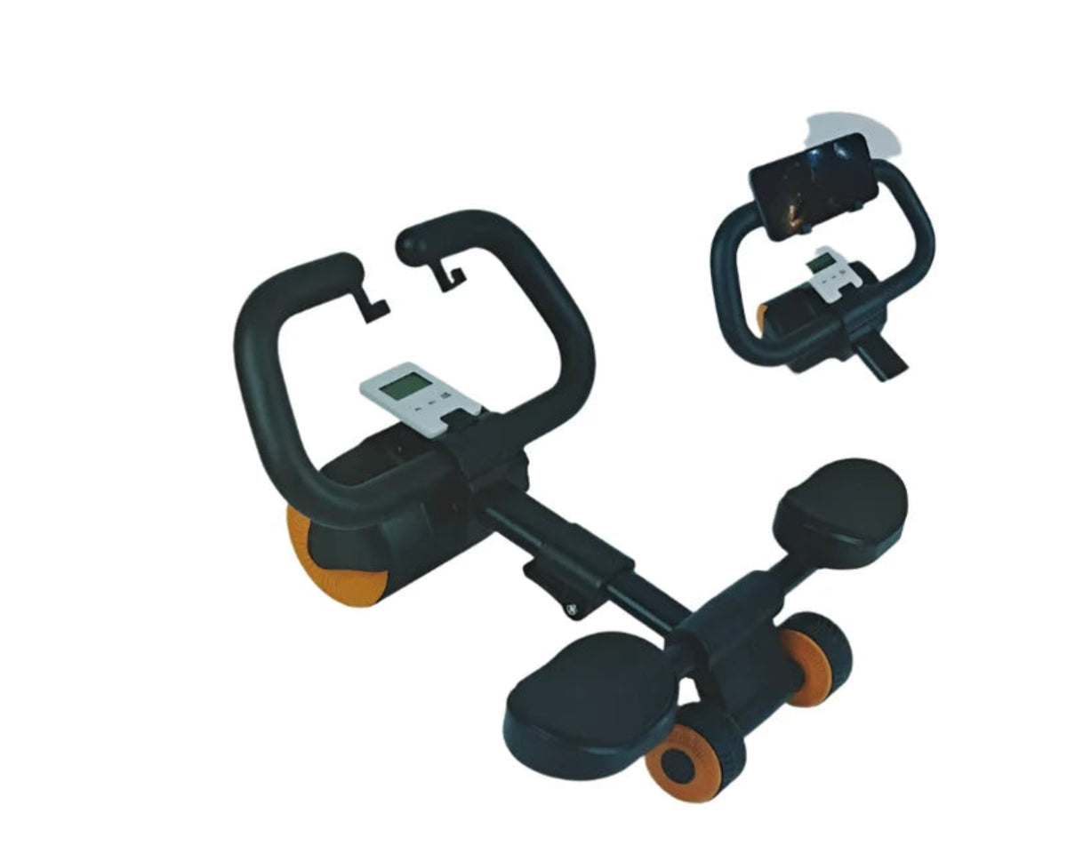 Abdomen Wheel with Mobile Holder – عجلة تمارين البطن مع حامل جوال | 3-Wheel Auto Rebound Ab Roller