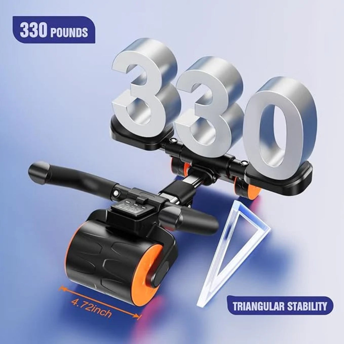 Abdomen Wheel with Mobile Holder – عجلة تمارين البطن مع حامل جوال | 3-Wheel Auto Rebound Ab Roller