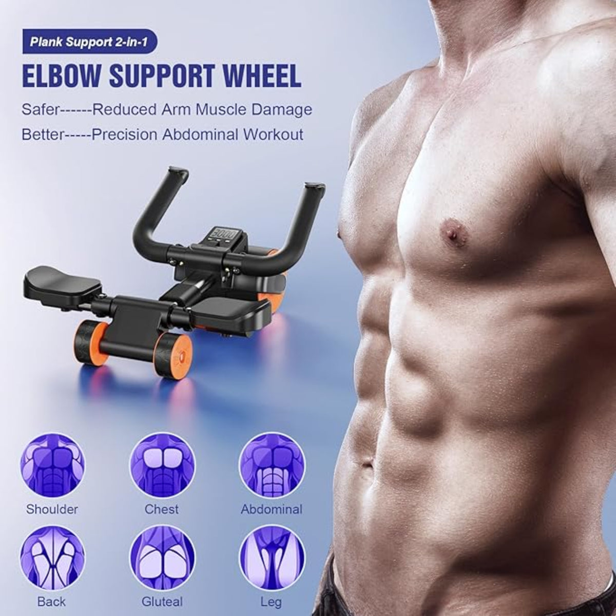 Abdomen Wheel with Mobile Holder – عجلة تمارين البطن مع حامل جوال | 3-Wheel Auto Rebound Ab Roller
