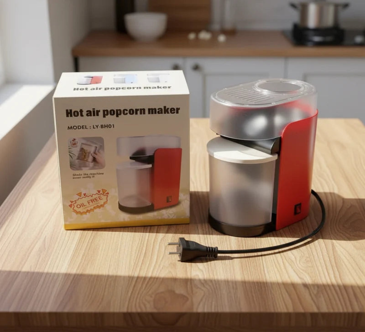 Hot Air Popcorn Maker – آلة صنع الفشار بالهواء الساخن | Oil-Free, Fast & Healthy Snacking Machine