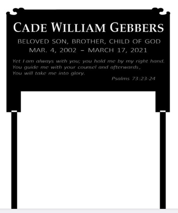 Metal memorial sign with 2 bolt on stakes