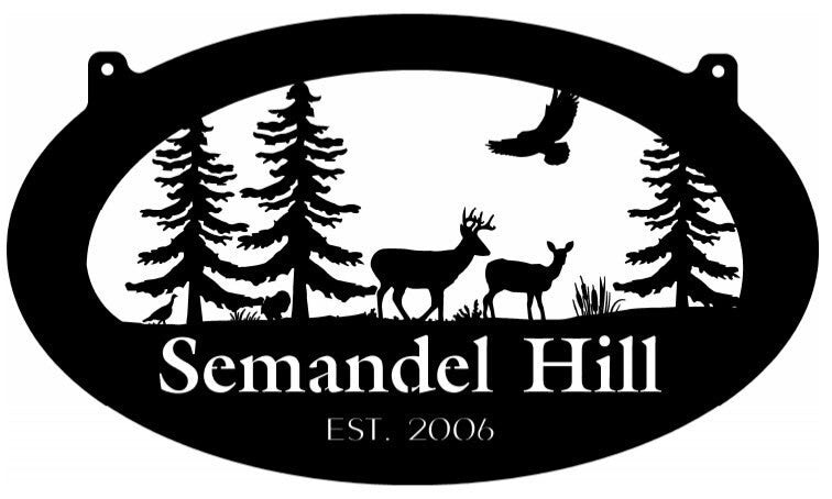 Metal WILDLIFE Sign with DEER TURKEY sign , 4 ft or 3ft sign customized with your name