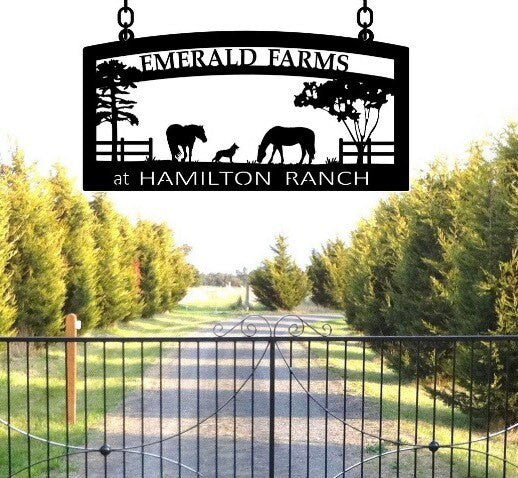 Large Personalized Metal Sign HORSES DOG Fence CAT