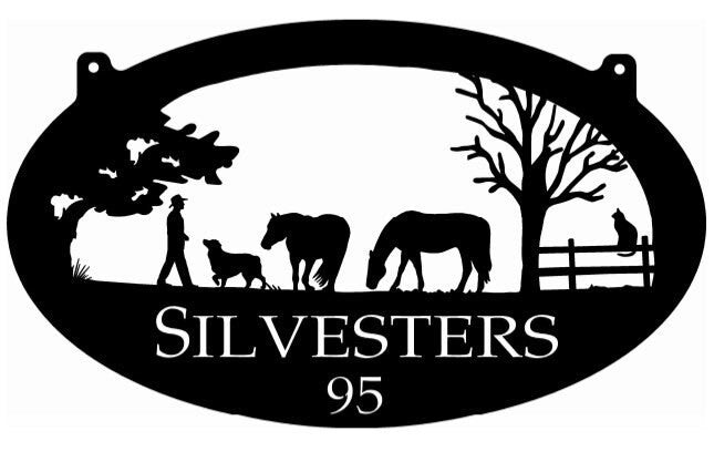 Large Personalized Metal Sign HORSES DOG Fence CAT