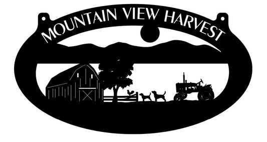 Large Personalized Metal Sign Tractor dogs chicken rooster