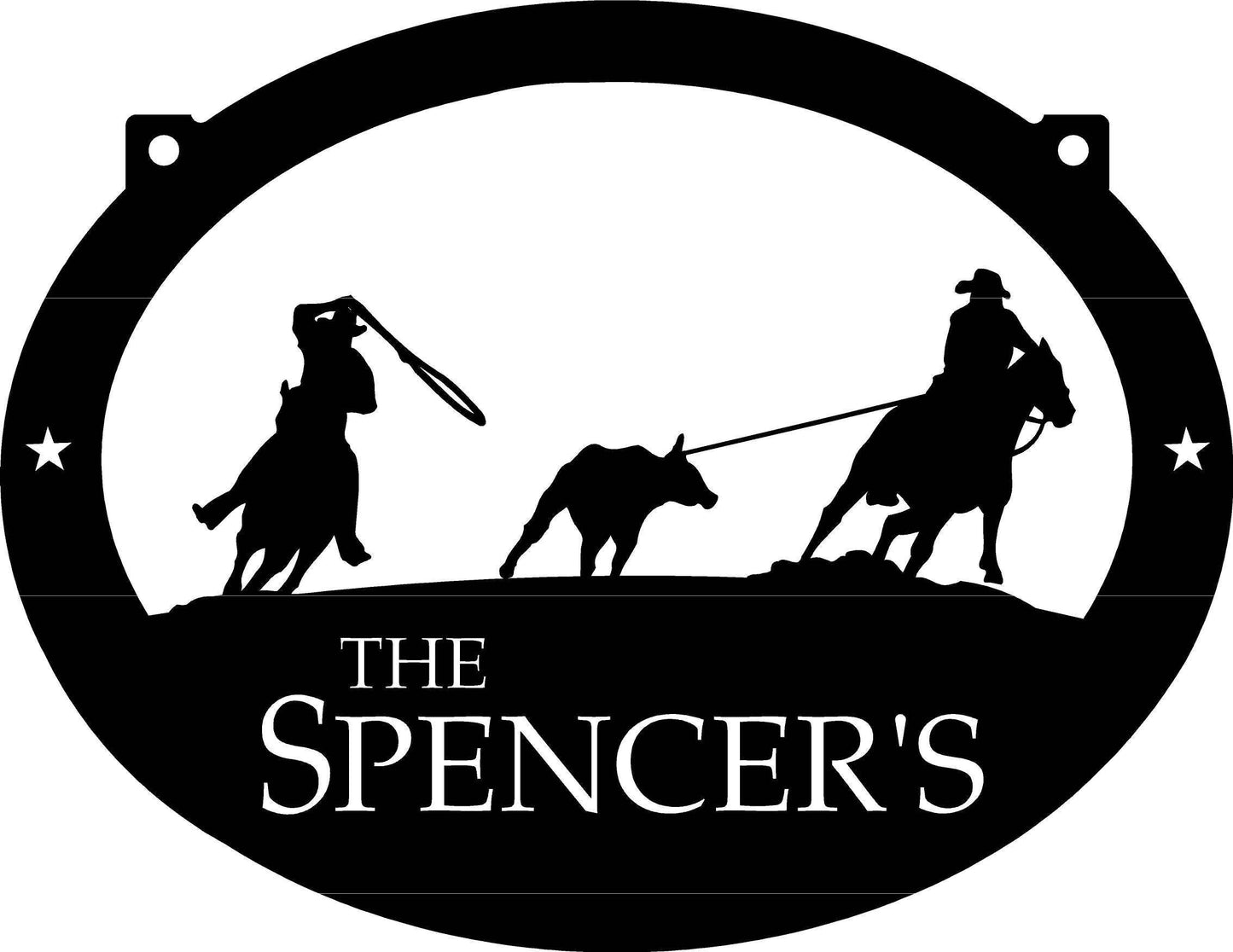 Metal RODEO TEAM ROPING sign