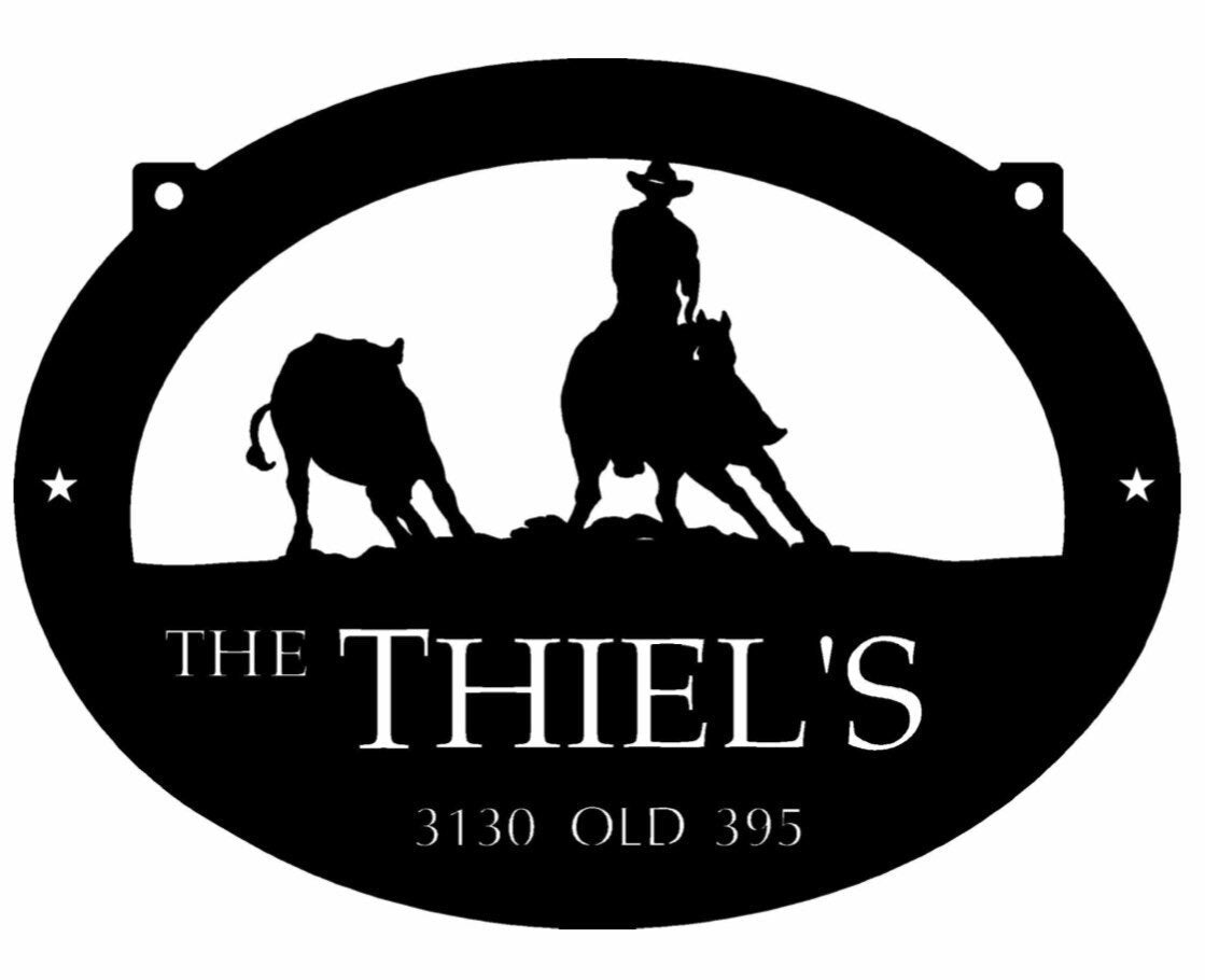 Metal RODEO TEAM ROPING sign