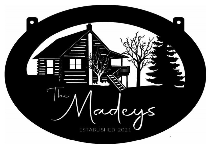 Metal CABIN SIGN, Cabin in the woods sign