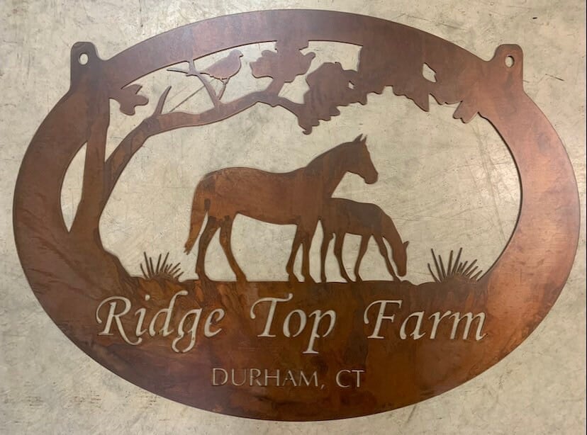 Metal Sign with horses customized with your name