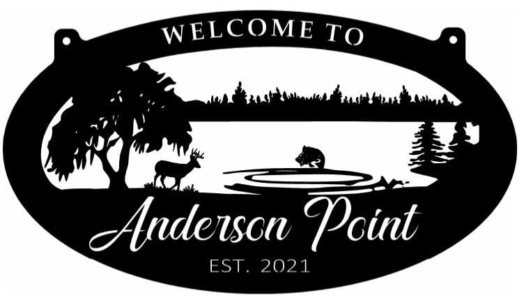 Metal Sign LAKE jumping fish sign , deer lake sign customized with your name