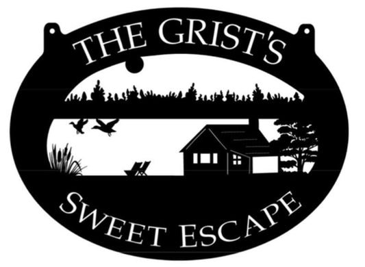 Metal Cabin lake sign ,fisherman cabin sign, laser cut cabin sign, lake house sign