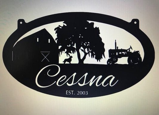 FARM Sign barn,tractor, weeping willow sign customized with your name