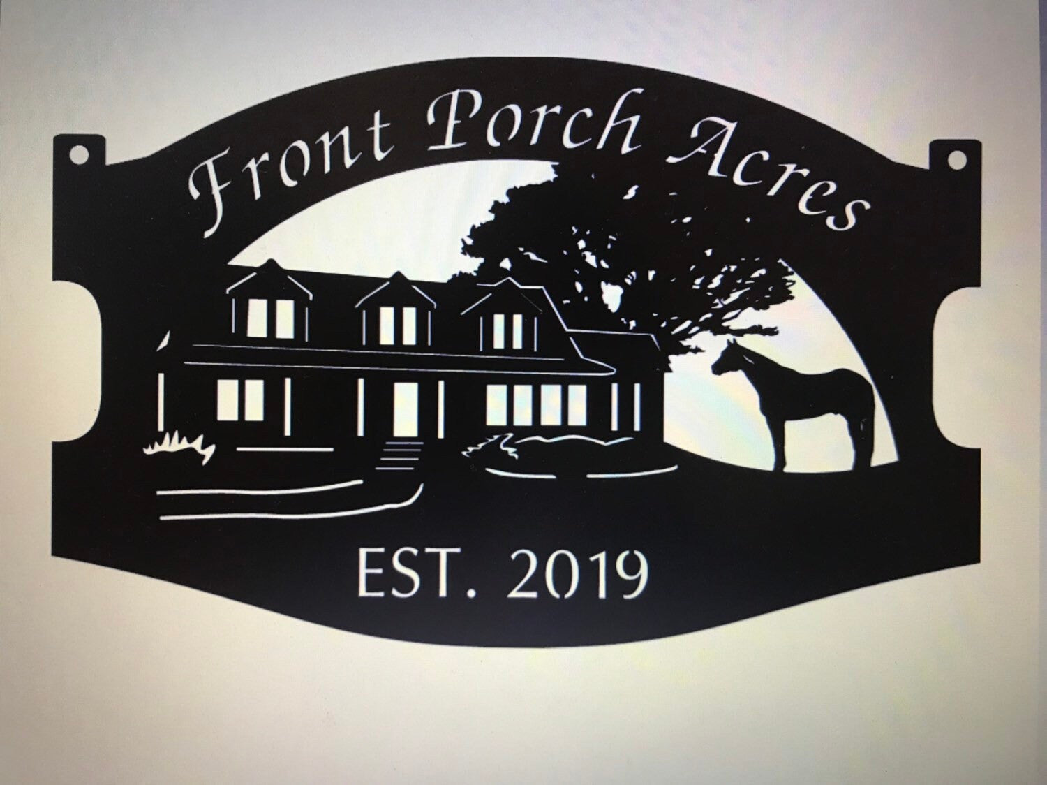 Metal HOUSE Sign with house, front porch horse sign, 3ft